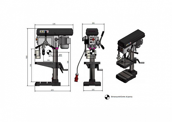 Вертикально-сверлильный станок OPTIdrill B 24H (220 В) фото