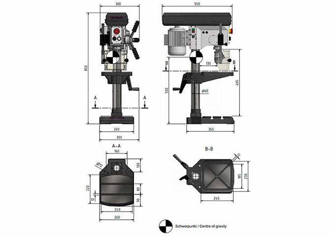 Вертикально-сверлильный станок OPTIdrill B 16H (380 В) фото