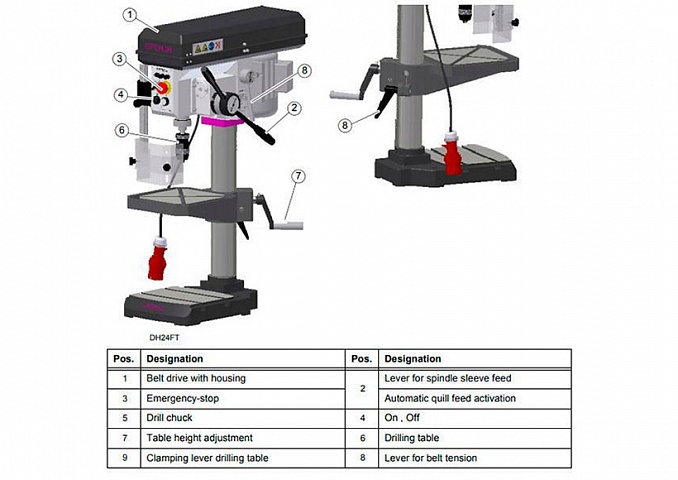 Вертикально-сверлильный станок OPTIdrill  DH 24FT (380 В) фото